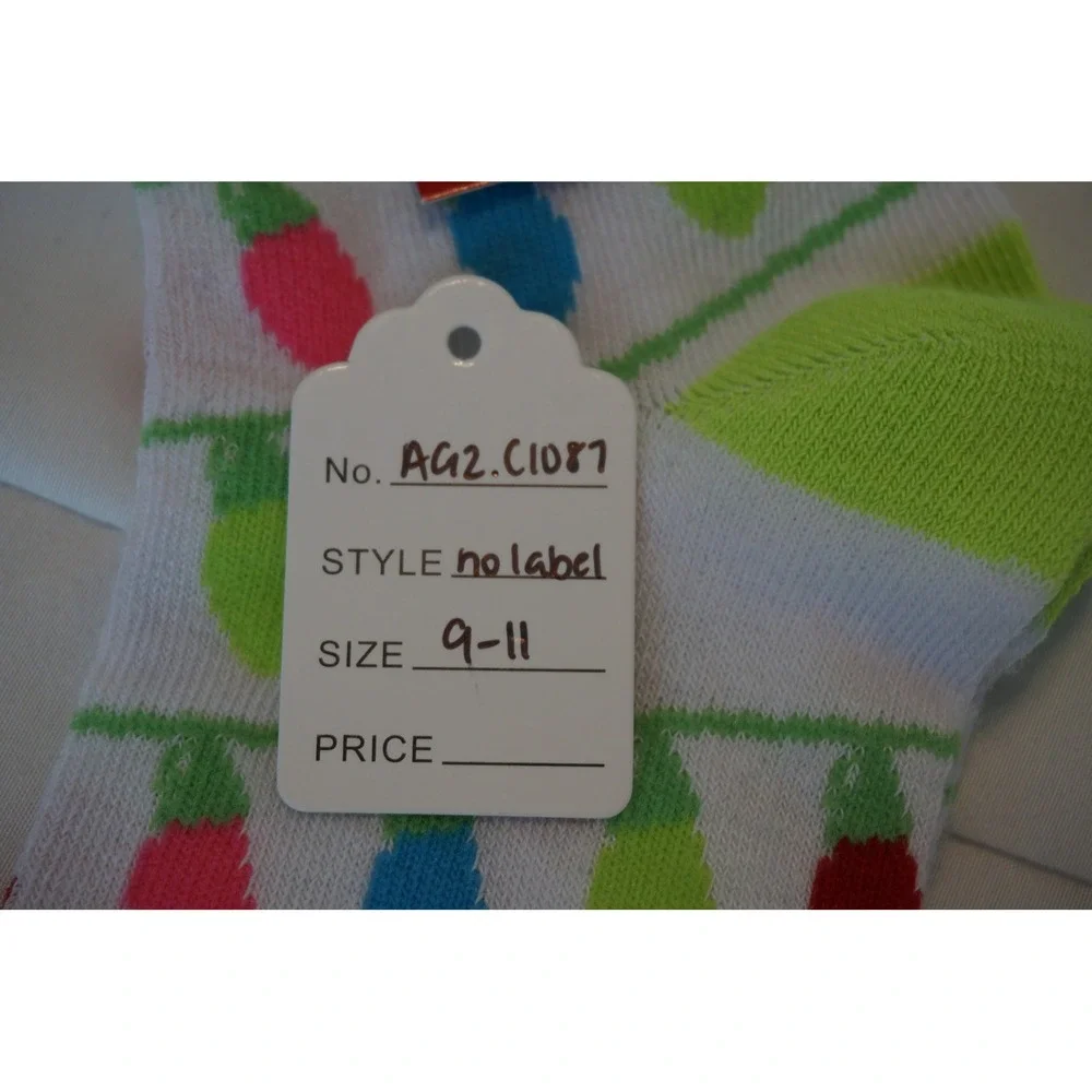 Womens Christmas Light Bulb Socks Neon Green Accents Holiday Novelty Size 9-11